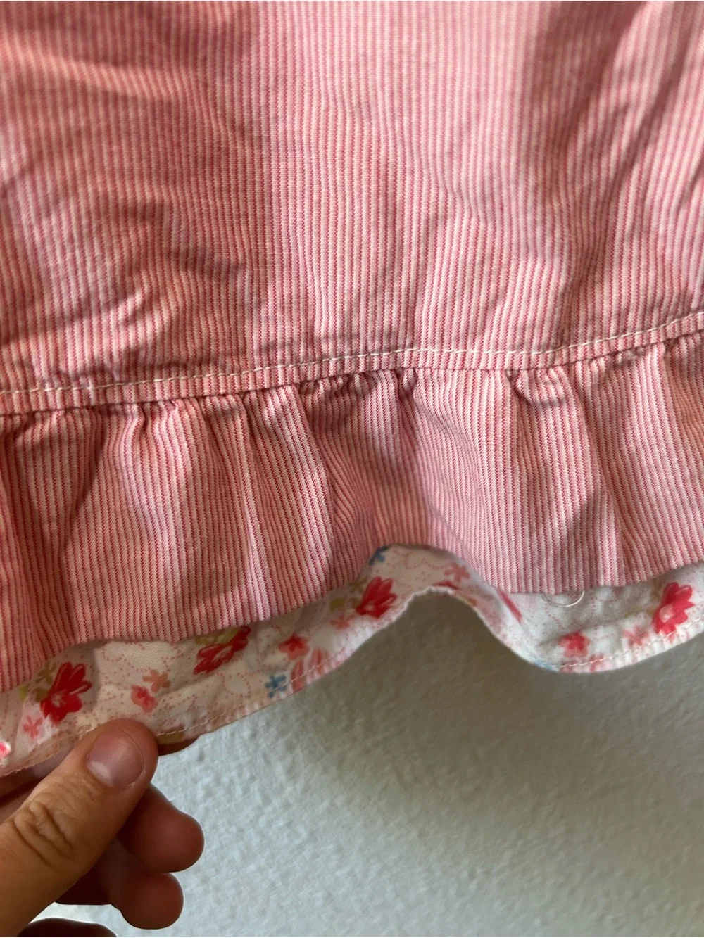 Pink Floral-Trim Girls Dress